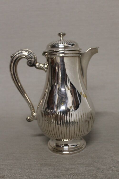 Silver metal coffee set - christofle - gallia collection