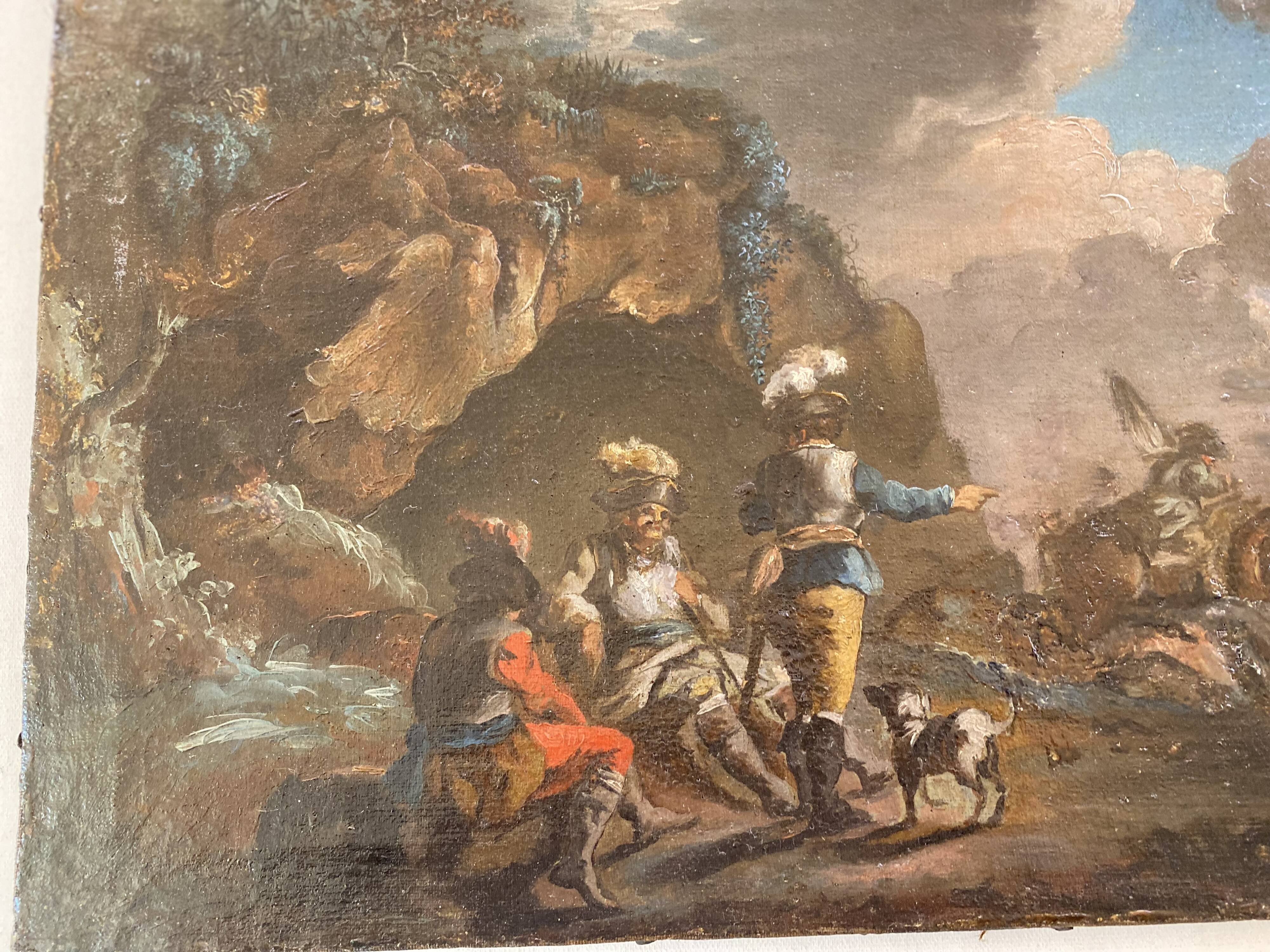 Entourage of Francesco Casanova (London 1727-1801 Vorderbrühl) The horsemen's halt