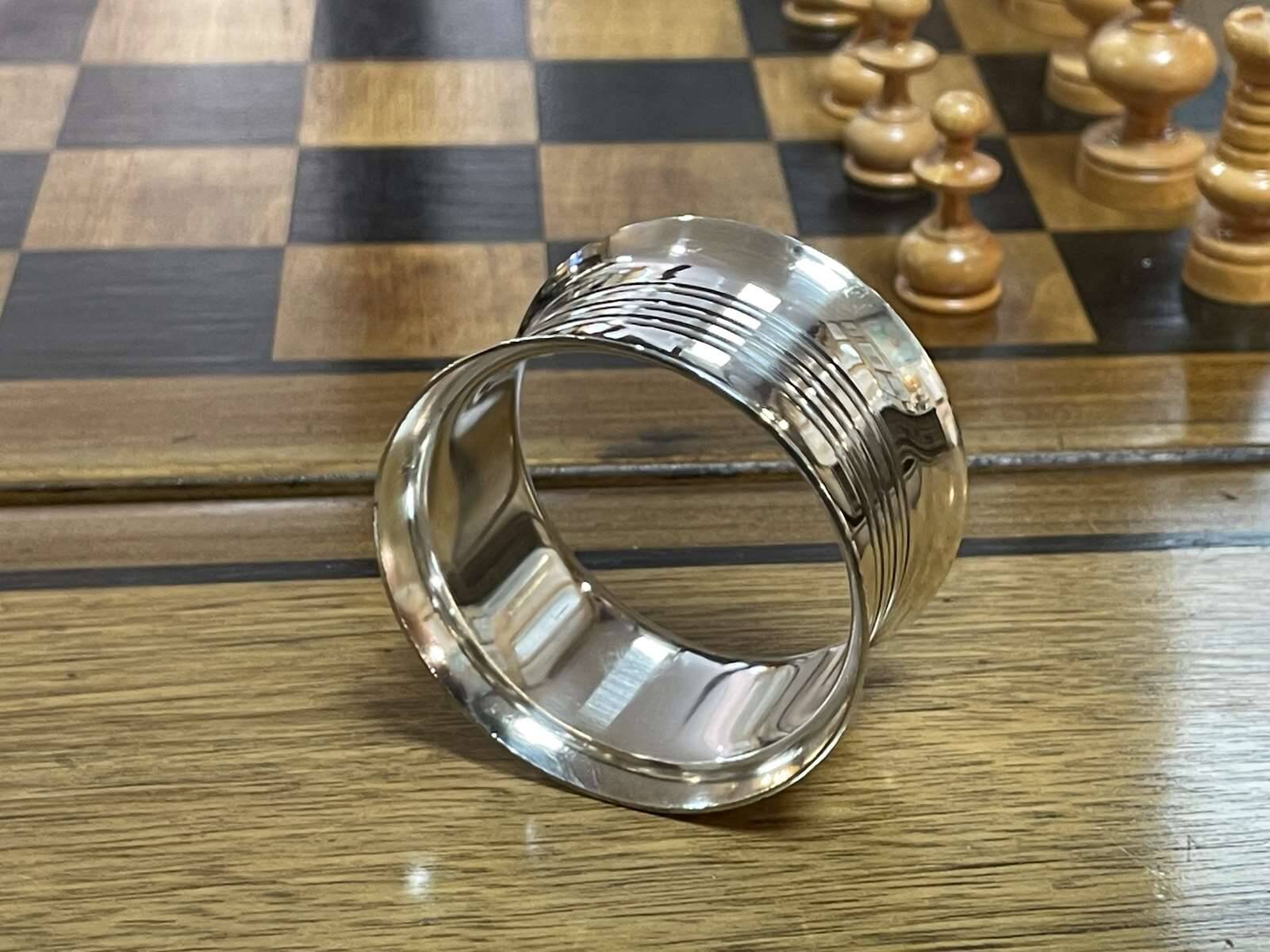 Silver metal napkin ring