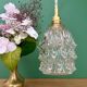 Suspension globe vintage en verre moulé