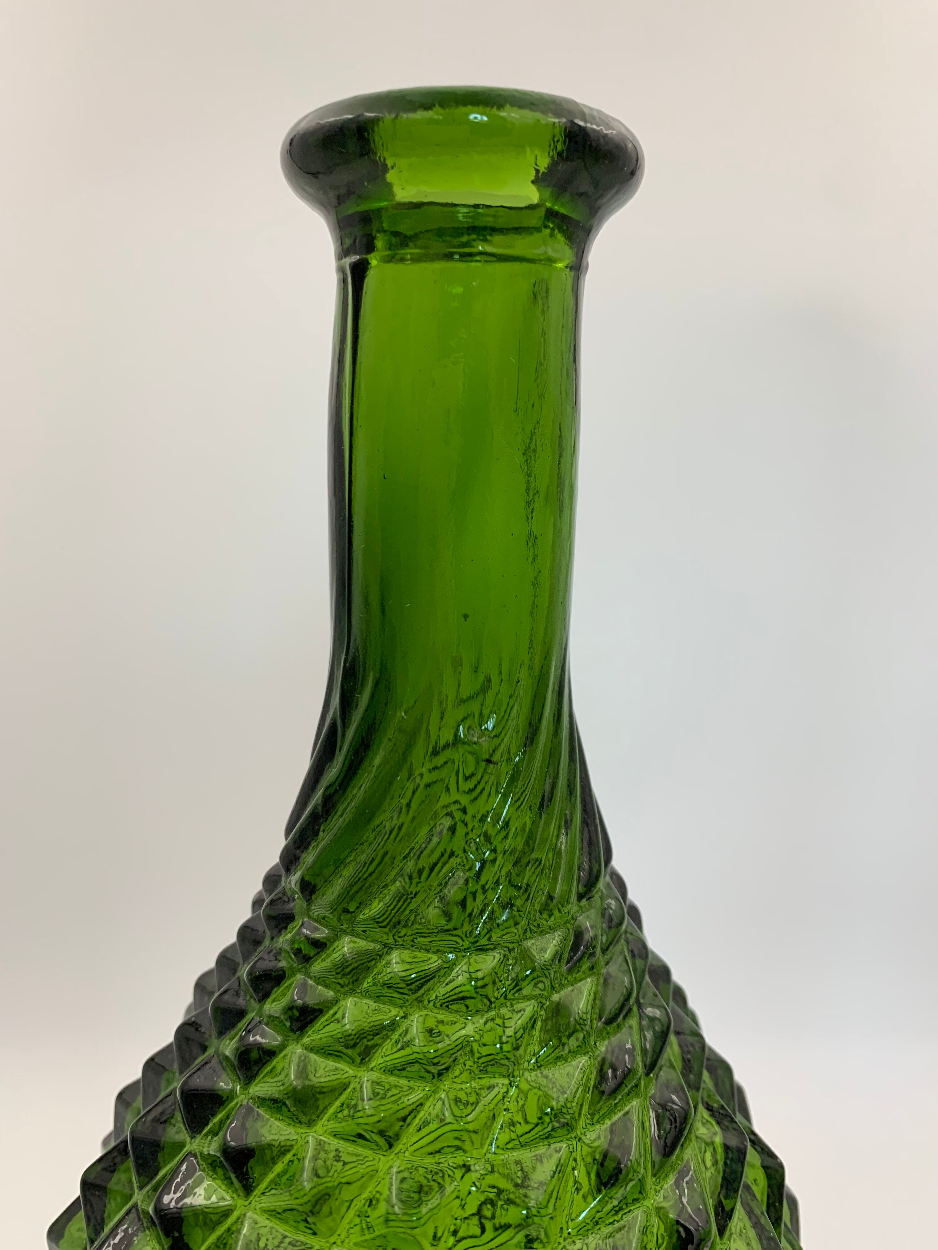 Bouteille vintage en verre empoli, italie - années 1960