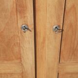 Parisian wardrobe 2 doors in beech feet compass year 50 raw wood