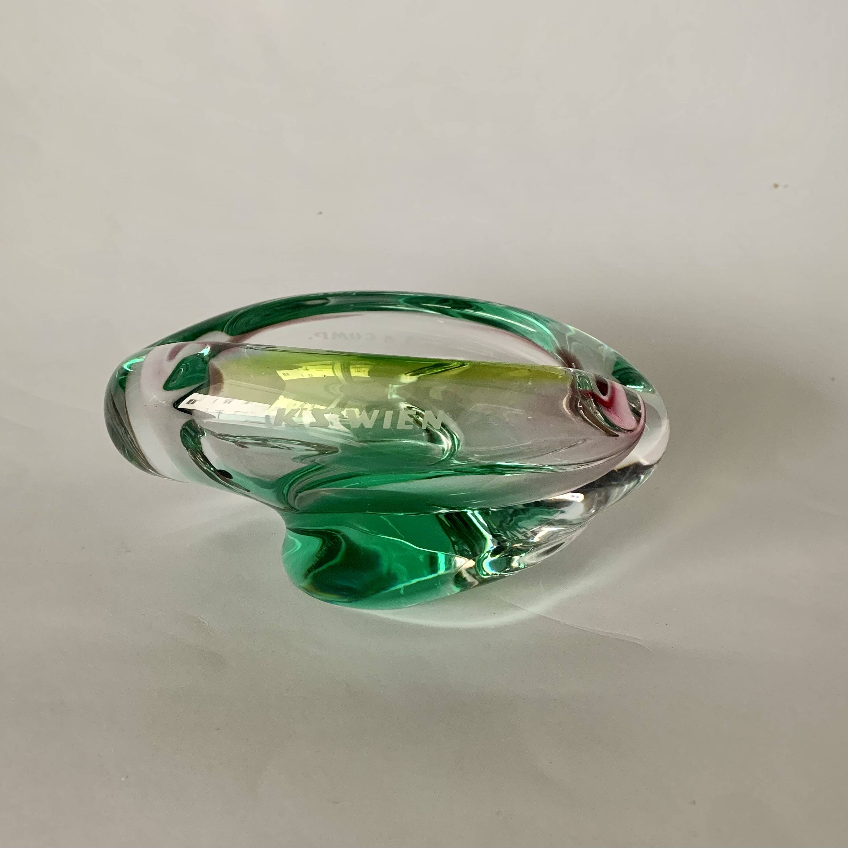Bowl by Jozef Hospodka for Chribska Sklarna, 1960