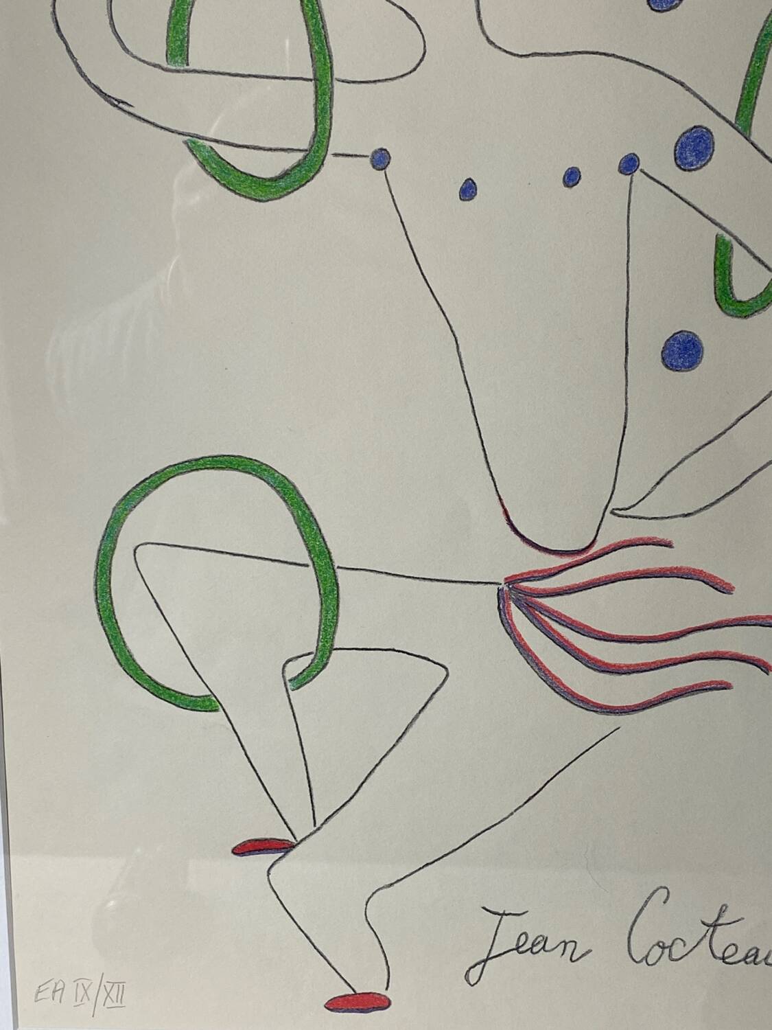 Lithograph, artist's proof Jean Cocteau