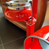 Red magazine ashtray on stand from the 70s
