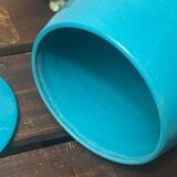 Turquoise blue ceramic candy box