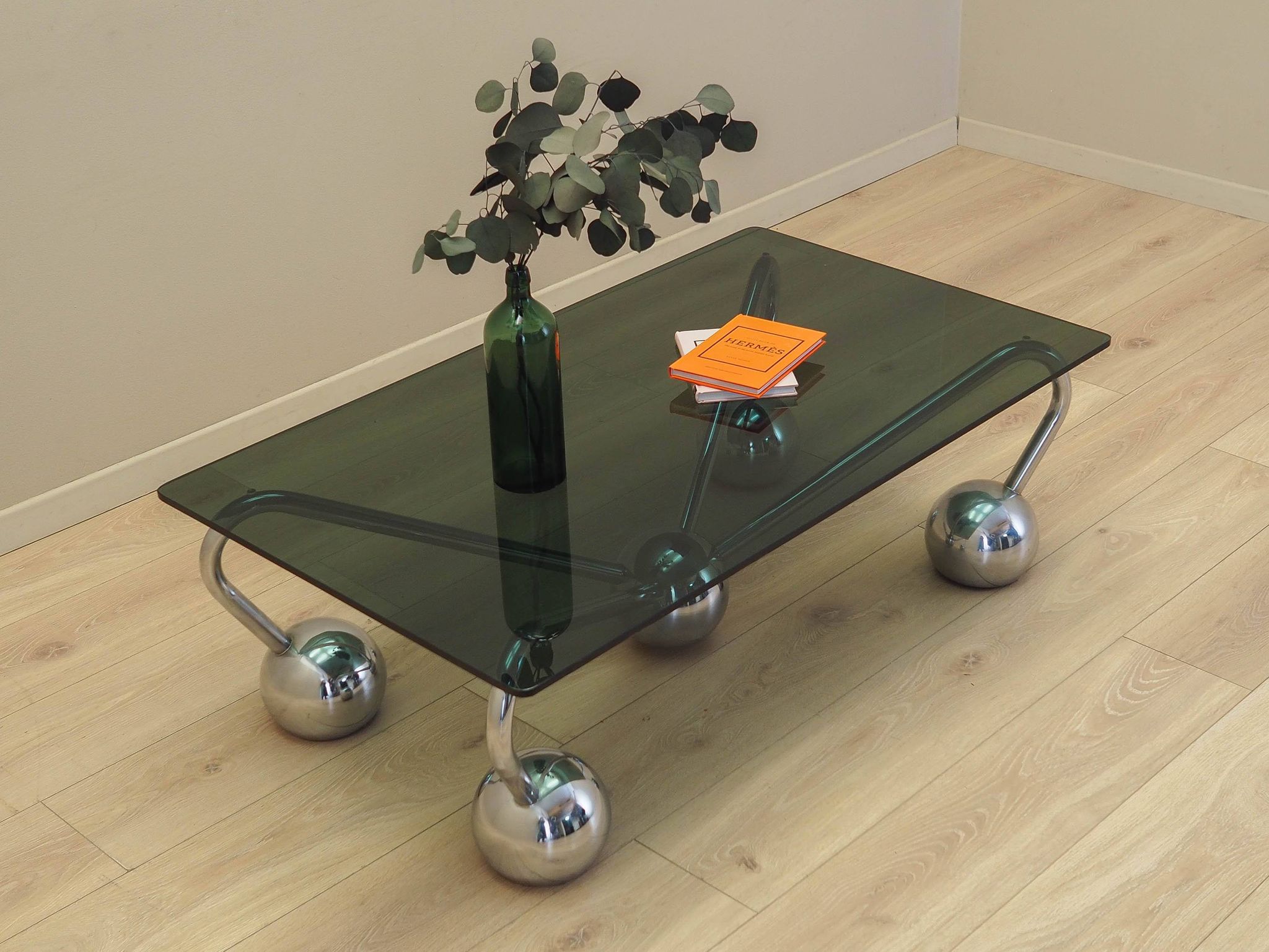 Glass coffee table, Italian design, 1970s, manufactured in Italy