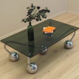 Glass coffee table, Italian design, 1970s, manufactured in Italy