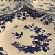 9 assiettes creuses en faïence bleue et blanche de Gien, 1960