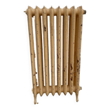Radiateur ancien sur pieds a lames fleuries en fonte de fer XX siècle