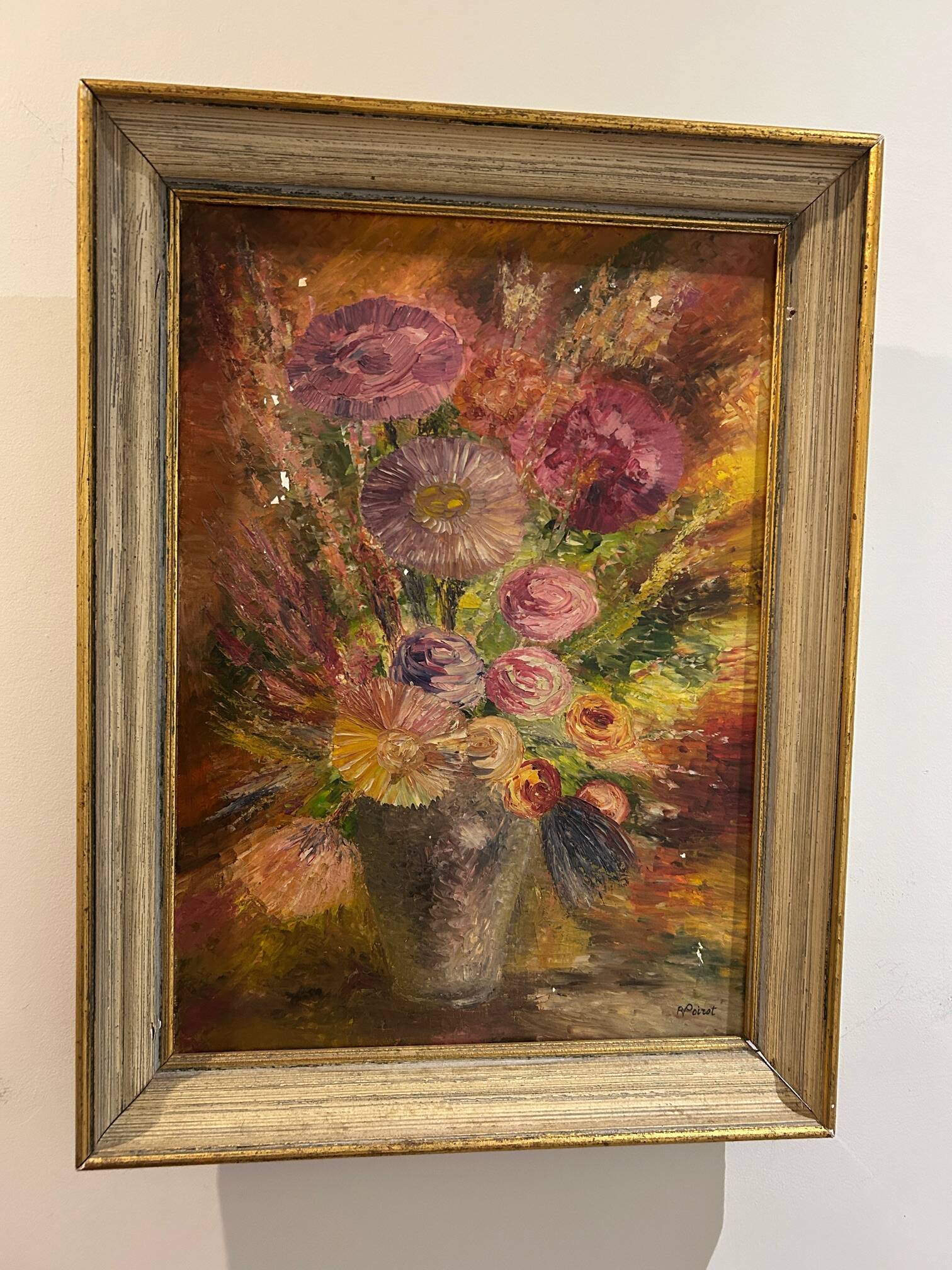 " Bouquet "oil on canvas from the 1950s