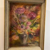 " Bouquet "oil on canvas from the 1950s
