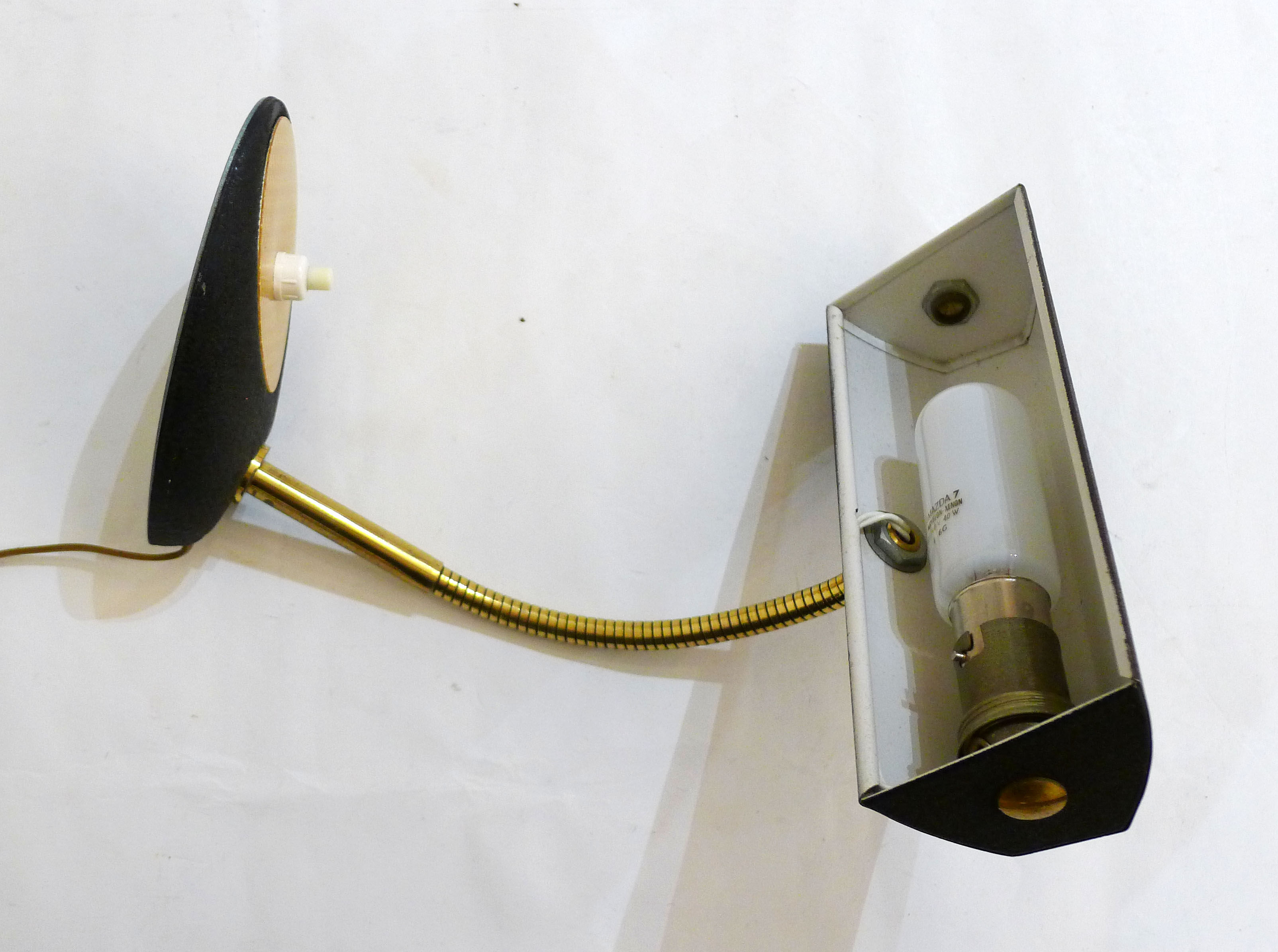 Small black Aluminor desk lamp - gilded