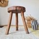 Small stool / antique stool in raw wood – Brutalist spirit
