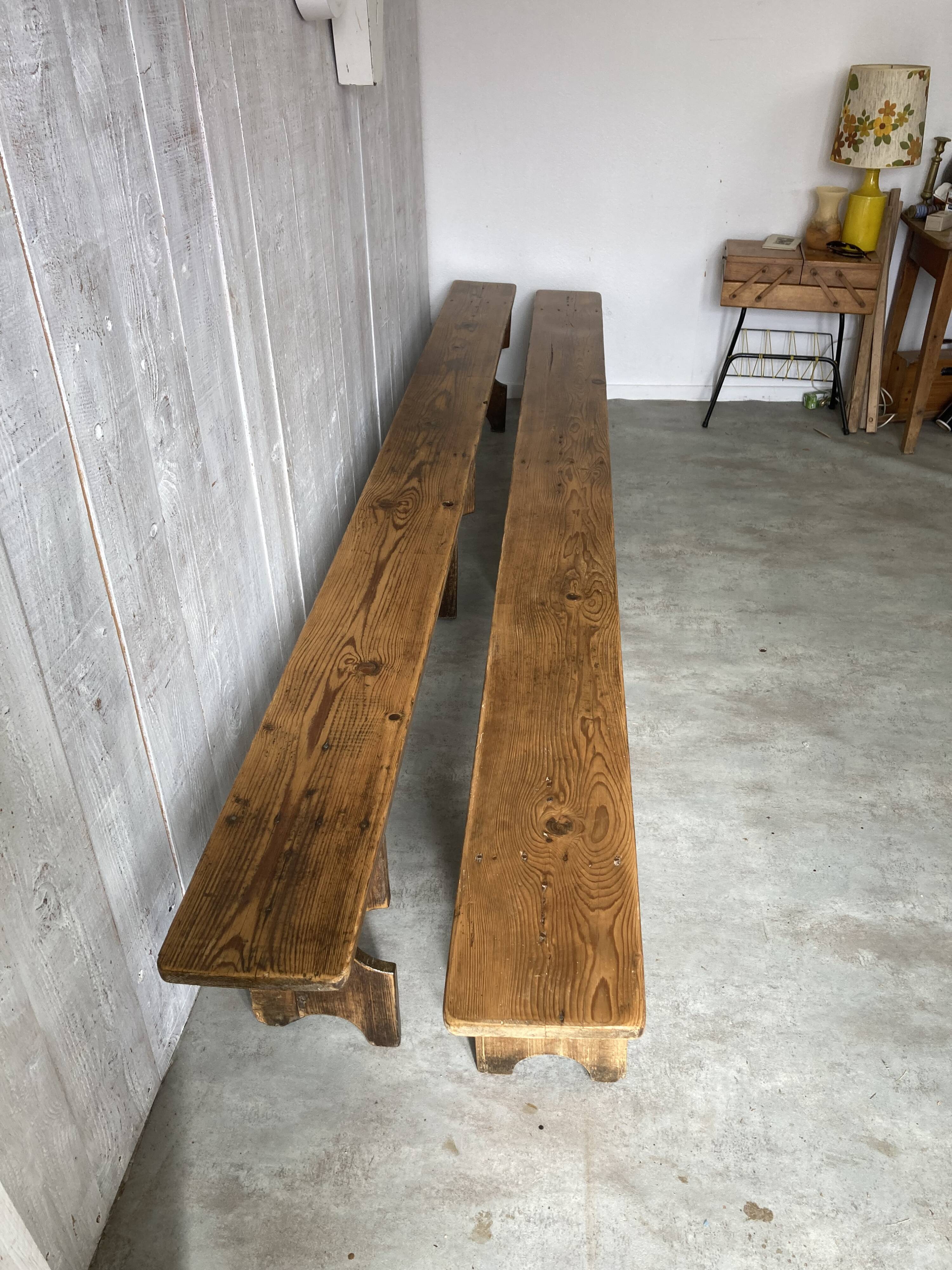Paire de bancs campagnards 300cm