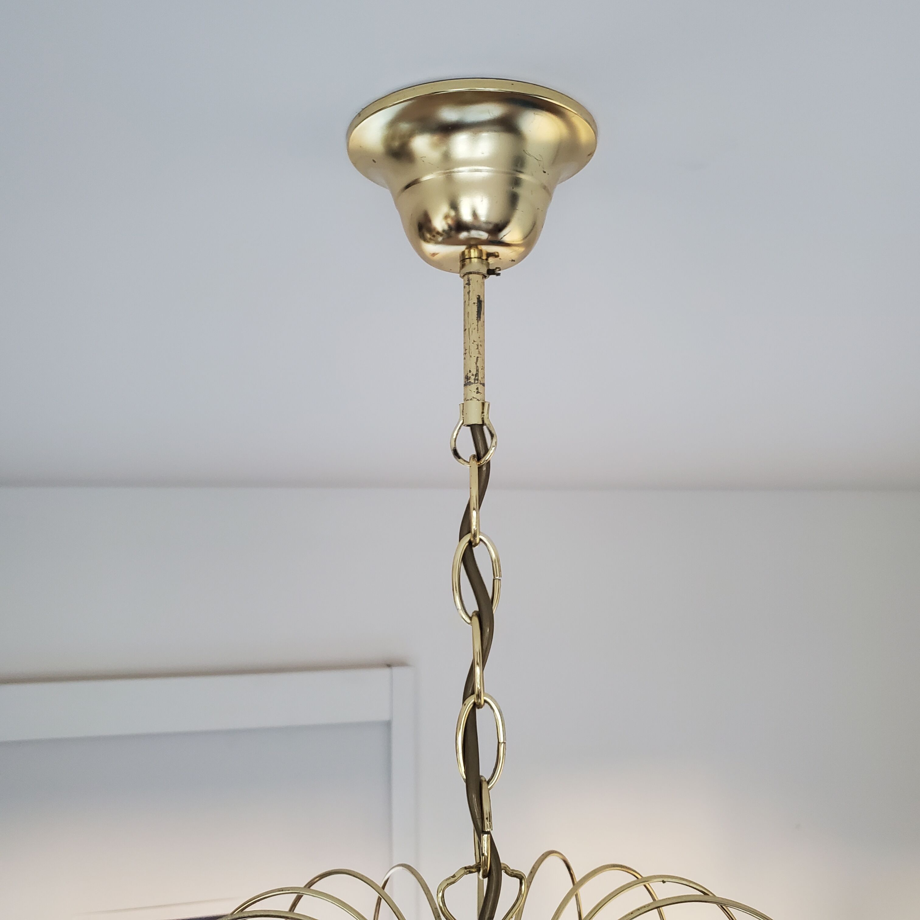 Amber waterfall chandelier made of Murano glass