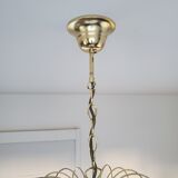 Lustre cascade ambrée en verre de Murano