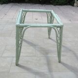Rattan and faience table