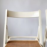 Pair folding chairs caning