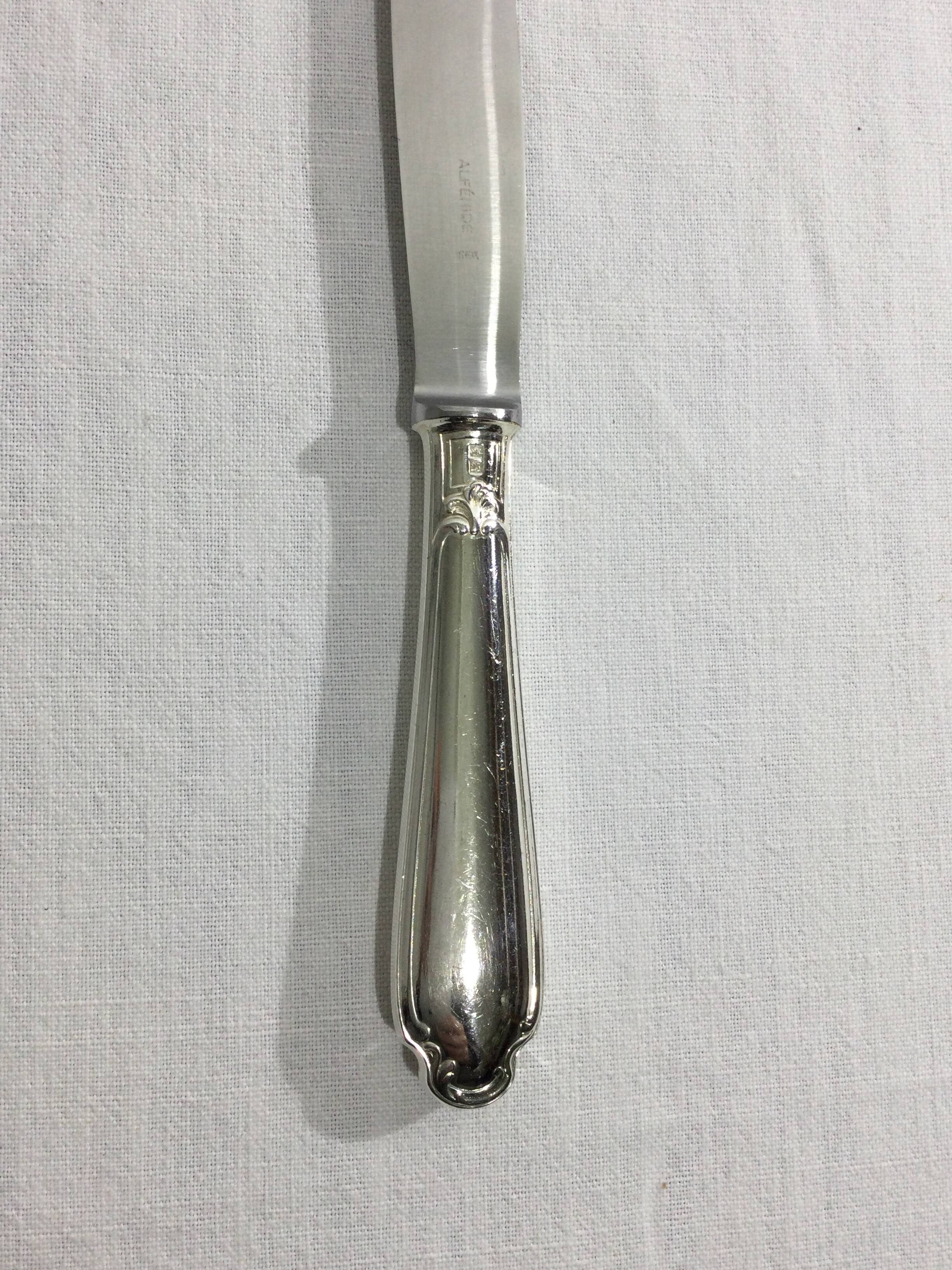 Christofle - Alfenide Silver Metal Knives