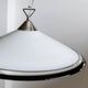 Vintage Murano glass ceiling light - timeless shape, white glass with black edge, stainless steel - Italy 1970s - kitchen lamp, gift