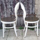 Paire chaises Baumann mouette blanches, vintage, années 70