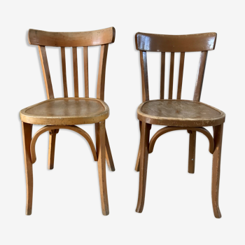 Duo of bistro chairs style Baumann vintage 40s-50s