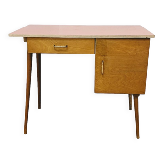 Vintage Scandinavian wooden and formica desk