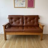 Vintage solid oak bench