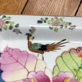 China porcelain ashtray enamelled with a tobacco leaf decoration