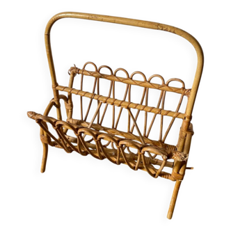 Rattan magazine rack