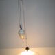Suspension dit monte et baisse en porcelaine et opaiine blanche