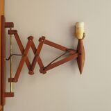 Teak wall lamp Scissor, Danish design, 1970s, manufacture: Lyfa