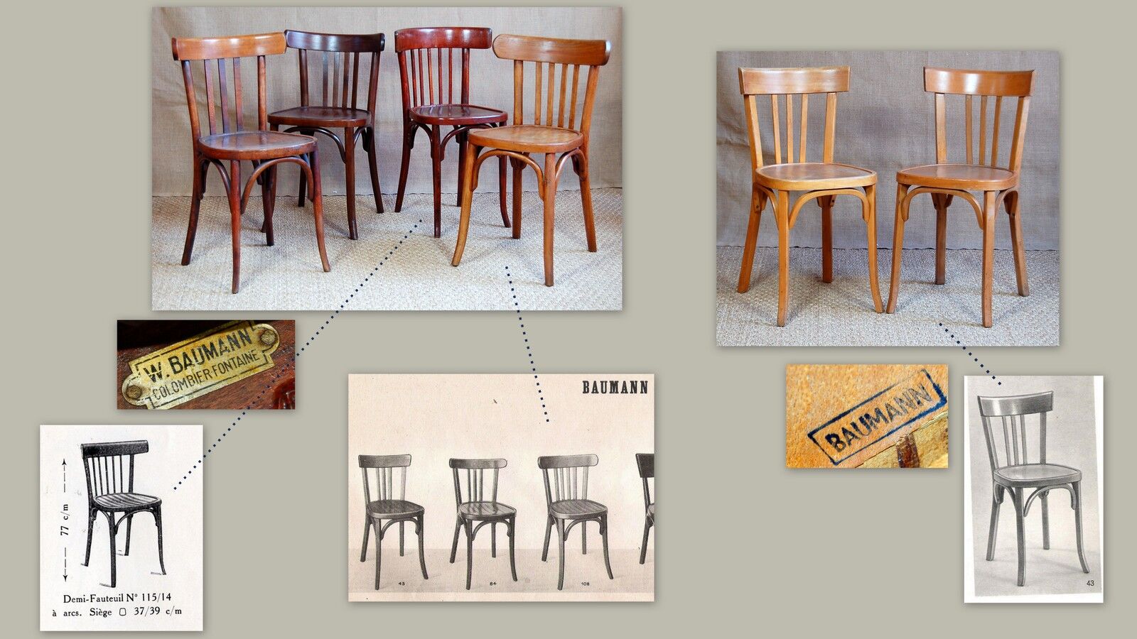 Lot 6 Baumann bistro chairs and other mixed