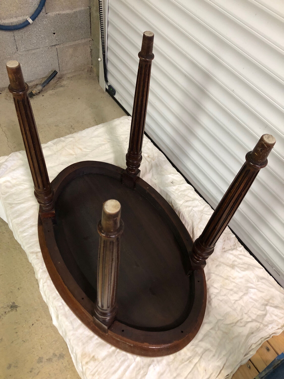 Solid wood oval table 1930