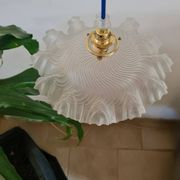 Suspension abat-jour vintage en verre dépoli