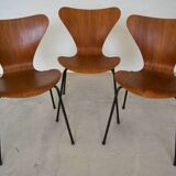Teak 3107 Dining Chairs by Arne Jacobsen for Fritz Hansen, Set Of 3