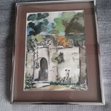 Old painting representing a landscape