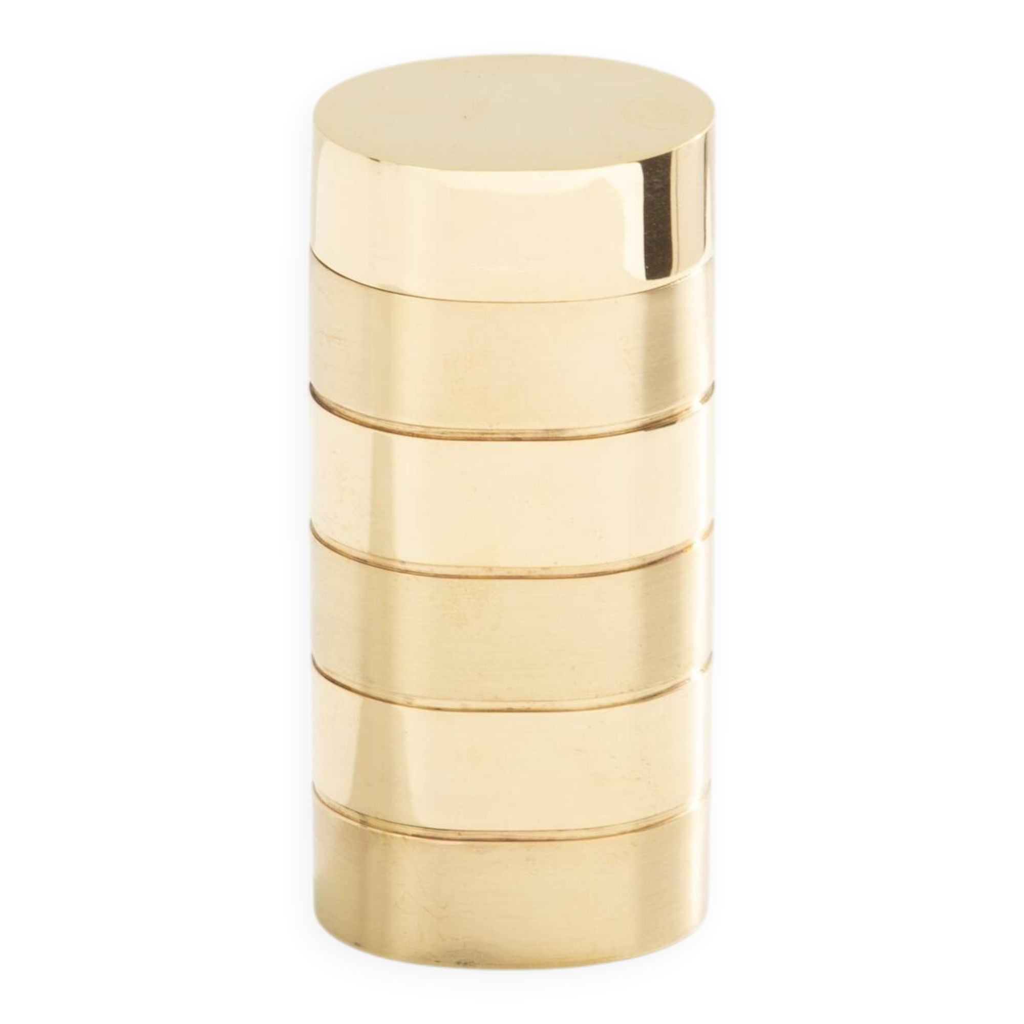 Gabriella Crespi small brushed and polished brass box signed circa 1970.