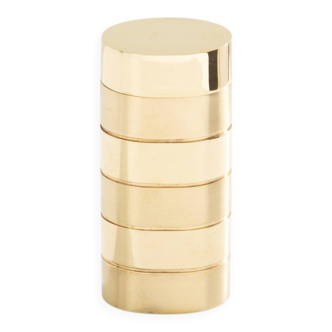 Gabriella Crespi small brushed and polished brass box signed circa 1970.