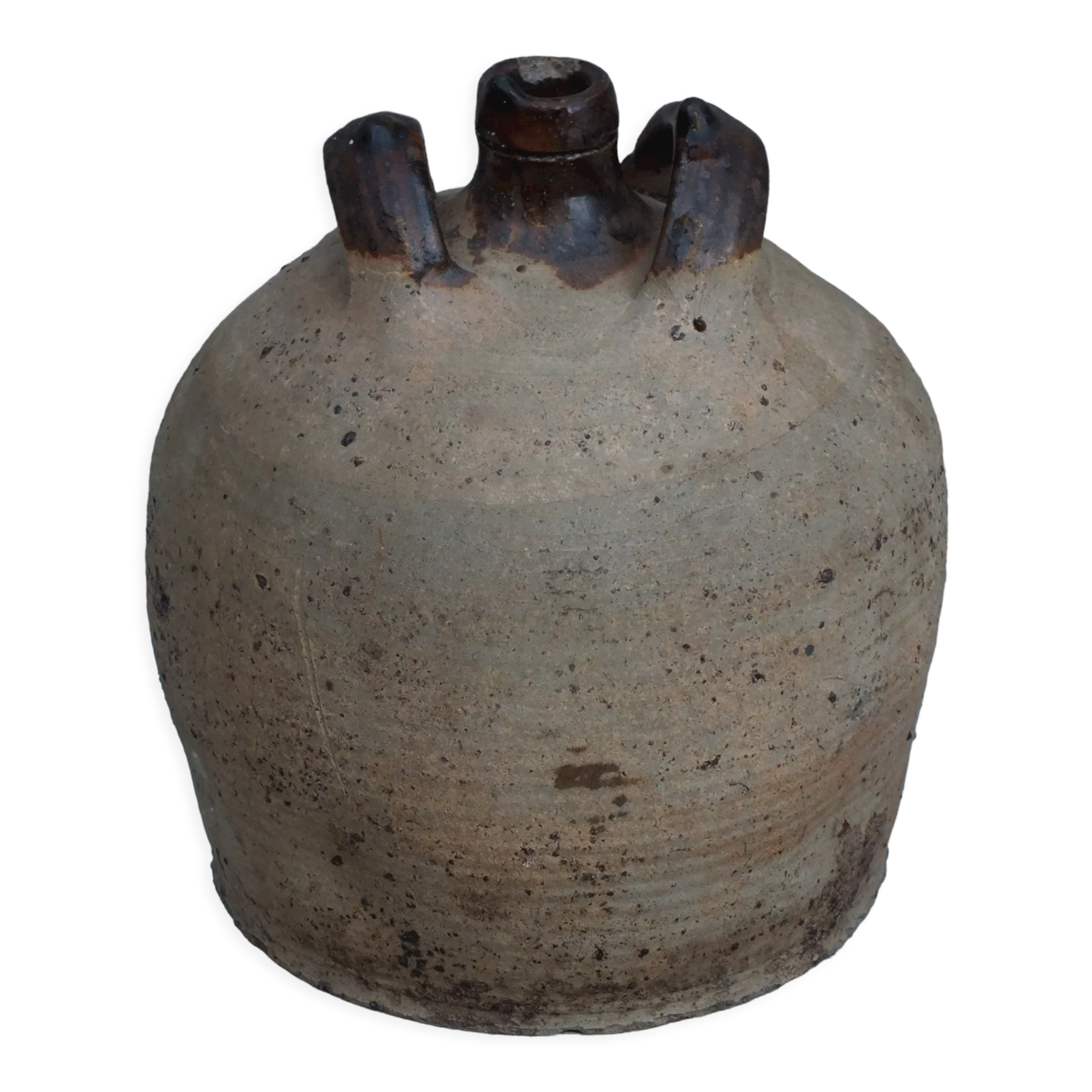 Glazed clay oil jar - ancient pottery