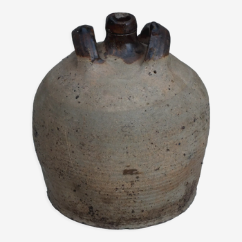 Glazed clay oil jar - ancient pottery