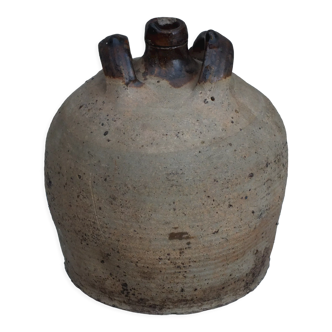 Glazed clay oil jar - ancient pottery