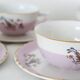 Set of 4 cups and sub-cups Moulin des Loups, vintage