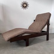 Old chaise longue wooden lounge chair Italian design from the 60s vintage