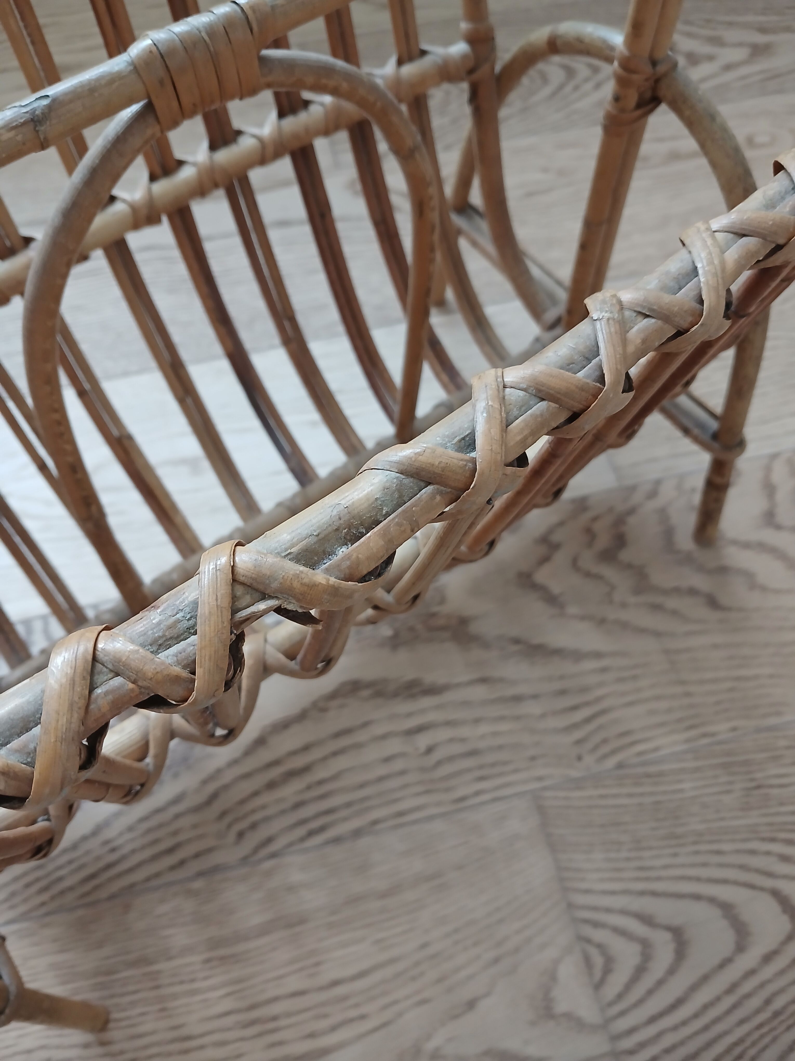 Rattan magazine rack