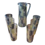 Orangeade service. 1950. glasses and carafe