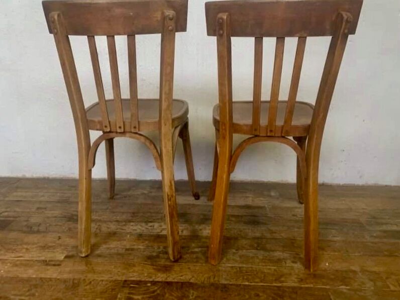 Series of 6 old chairs bistrot bar vintage restaurant BAUMANN