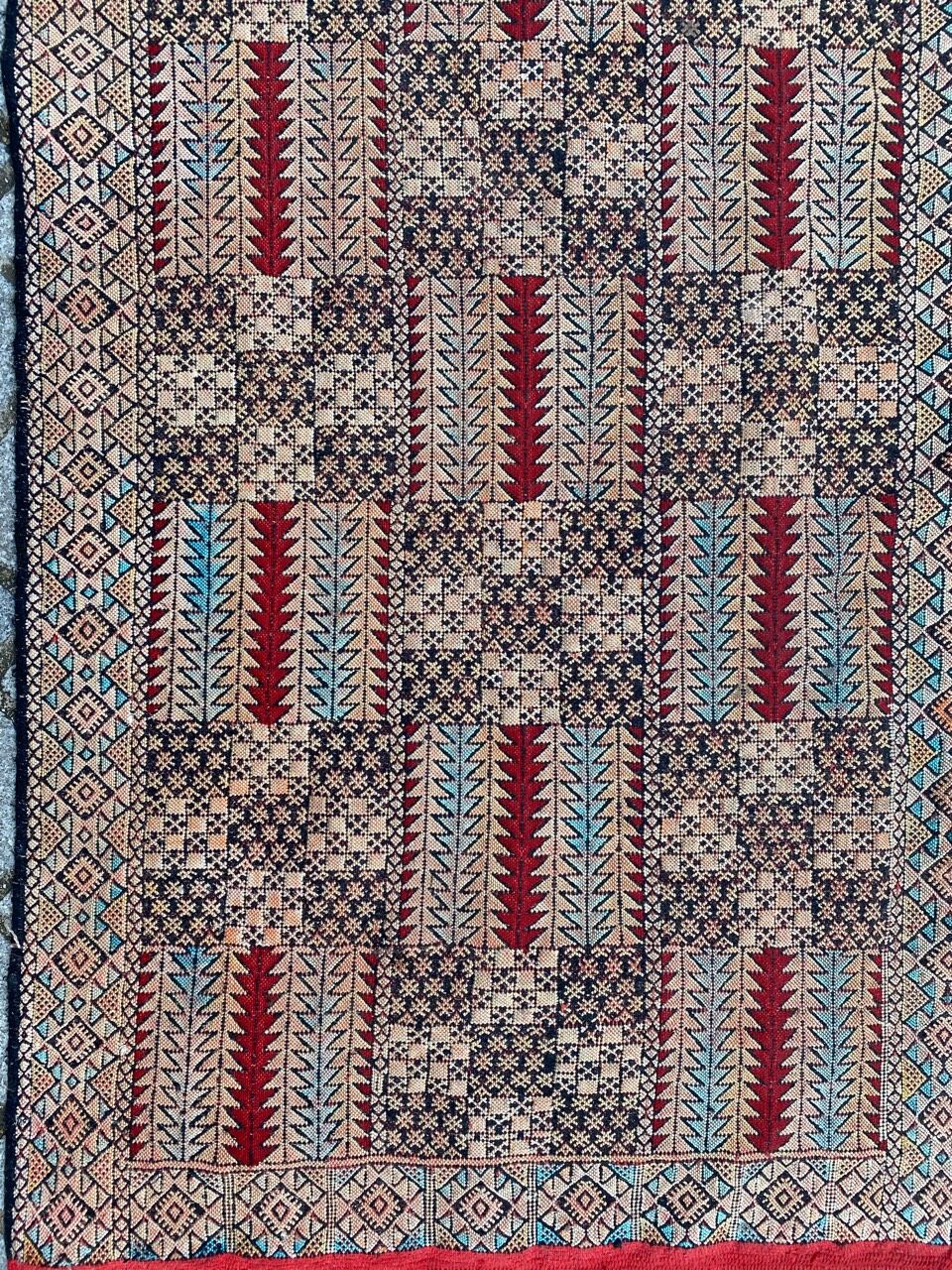 Vintage Moroccan Kilim carpet corridor 79x295 cm