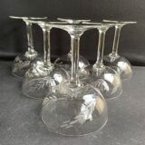 6 champagne glasses in 1/2 crystal blown and cut – Early twentieth century